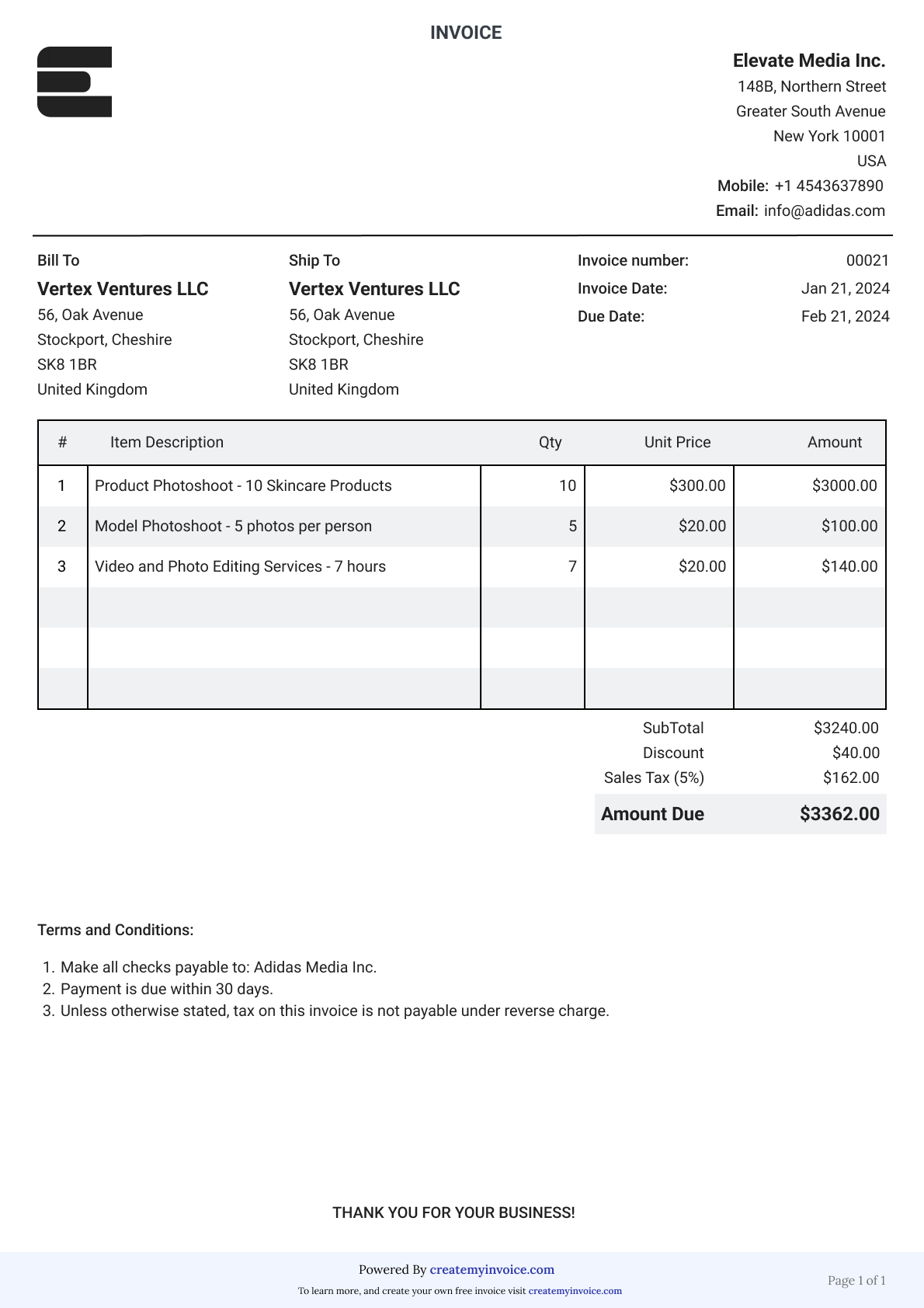 Customizable free invoice template | Download as PDF